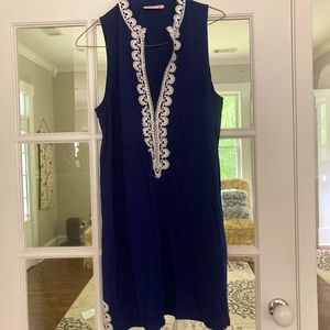 Sz M MarleyLilly Navy and White Sleeveless Casual Dress